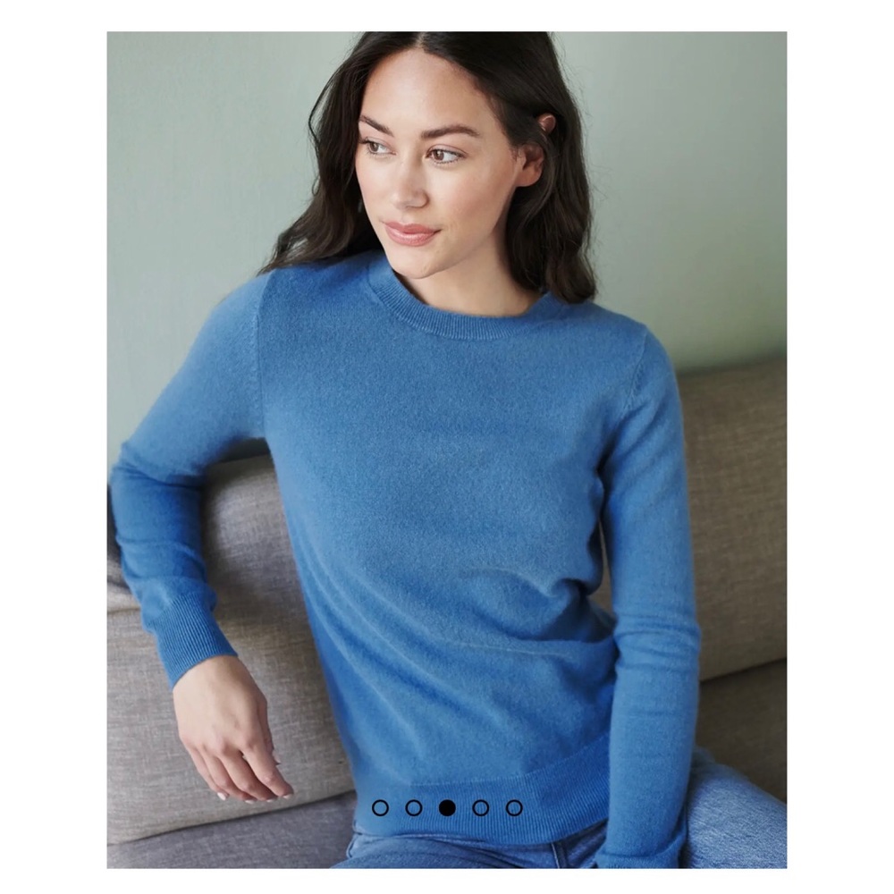Quince Mongolian Cashmere Sweater in Fjord Blue